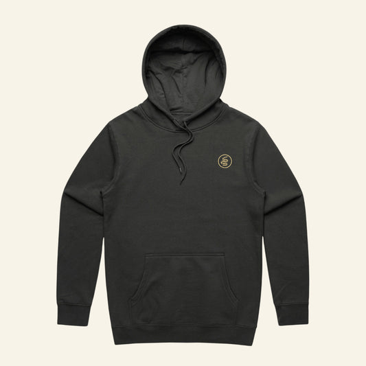 Branded Mid-Weight Hoodie Coal
